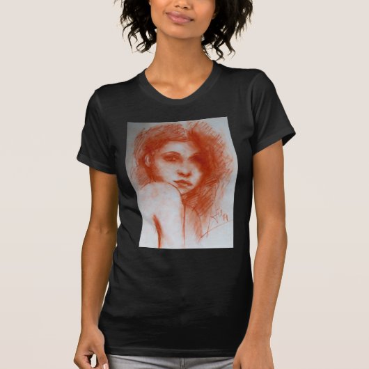 ROMANTIC BEAUTY/Vrouw portret Sepia Brown T-shirt (Voorkant)
