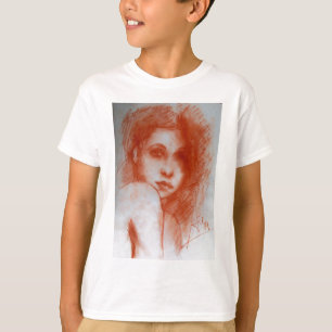 ROMANTIC BEAUTY/Vrouw portret Sepia Brown T-shirt