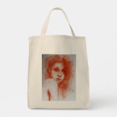 ROMANTIC BEAUTY/Vrouw portret Sepia Brown Tote Bag (Achterkant)