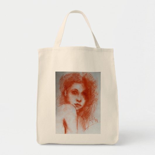 ROMANTIC BEAUTY/Vrouw portret Sepia Brown Tote Bag (Voorkant)