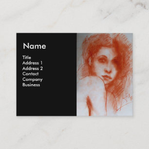 ROMANTIC BEAUTY Woman Portrait, Sepia Brown Black Visitekaartje