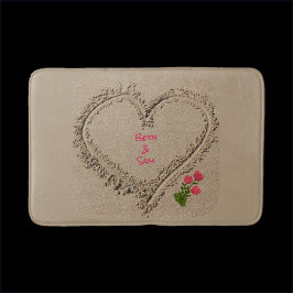 Romantic beige Heart in de zand Badmat