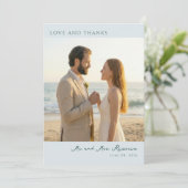 Romantic Beige Naturalistic Photo Bedankkaart (Staand voorkant)