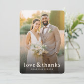 Romantic Beige Photo Bedankkaart (Staand voorkant)