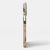 Romantic beige roos initiaal, monogrammed girly iPhone hoesje (Rechterkant)