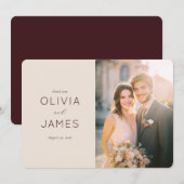 Romantic Beige Wedding Invitation Bedankkaart (Voorkant / Achterkant)