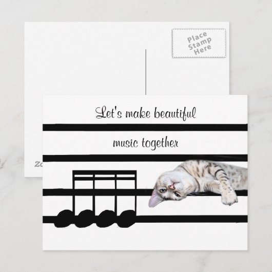 Romantic Bengal cat Briefkaart (Voorkant / Achterkant)