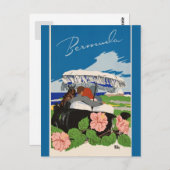 Romantic Bermuda retro vintage Briefkaart (Voorkant / Achterkant)