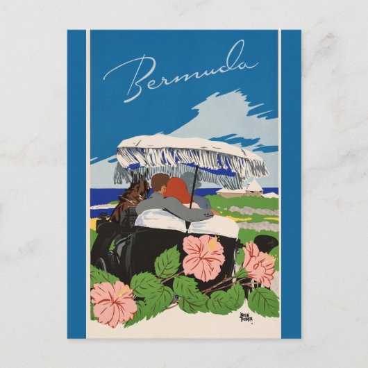 Romantic Bermuda retro vintage Briefkaart (Voorkant)
