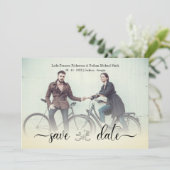 Romantic  Bike Custom Wedding Couple Foto (Staand voorkant)