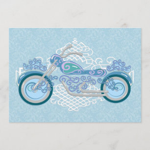 Romantic Biker Motorcycle Wedding Uitnodiging