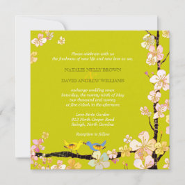 Romantic Bird Theme Apple Green Wedding Kaart