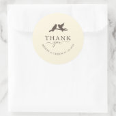 Romantic Birds Classic Wedding Thank You Ronde Sticker (Tas)