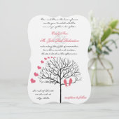 Romantic Birds Honeysuckle Pink Wedding Invite Kaart (Staand voorkant)
