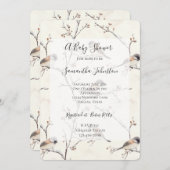 Romantic Birds in a Tree Baby Shower Kaart (Voorkant / Achterkant)