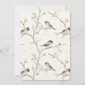 Romantic Birds in a Tree Baby Shower Kaart (Achterkant)