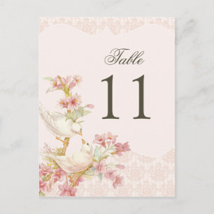  Romantic Birds Love Wedding Table Number Briefkaart
