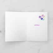 Romantic Birthday Card for a Wife - Flower Power Kaart (Binnen)