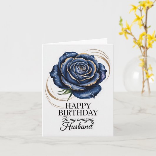 Romantic Birthday Card for Husband Kaart (Gele Bloem)