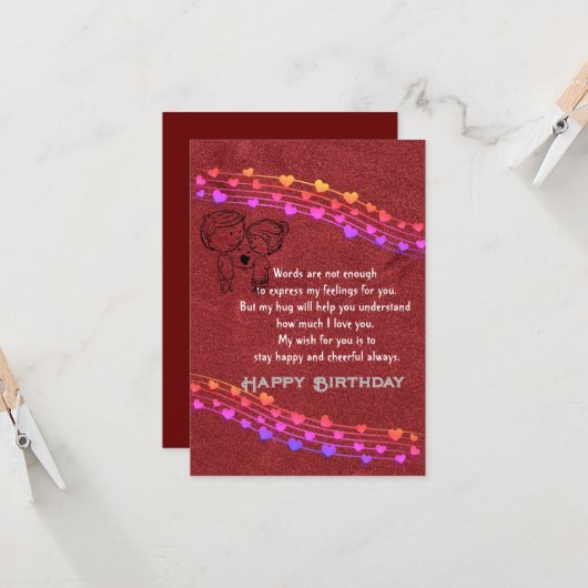 Romantic Birthday Card Kaart (Voorkant / Achterkant in situ)