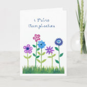 Romantic Birthday Card met Spaanse begroeting Kaart (Voorkant)