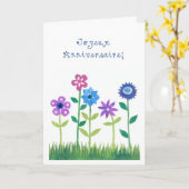 Romantic Birthday Card with French Greeting Kaart (Gele Bloem)