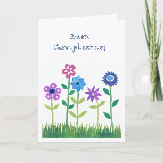 Romantic Birthday Card with Italian Greeting Kaart (Voorkant)