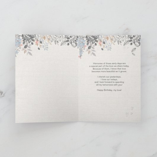 Romantic Birthday Eiffel Tower Kaart (Binnen)