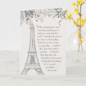 Romantic Birthday Eiffel Tower Kaart (Gele Bloem)