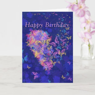 Romantic Birthday Kaart Butterfly Heart Love
