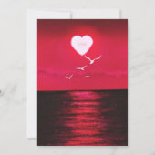 Romantic Birthday Kaart Red Zee Sunset Love Heart (Achterkant)