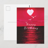 Romantic Birthday Kaart Zee Sunset Love (Voorkant / Achterkant)
