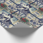 Romantic BL Manga Christmas Wrapping Paper Cadeaupapier (Hoek)