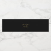 Romantic Black and Gold Wedding Waterfles Etiket (Enkel label)