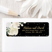 Romantic Black and Gold Winter Wedding Etiket (Insitu)