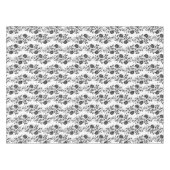 Romantic Black and White Floral Pattern Tafelkleed (Voorkant (Horizontaal))