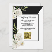 Romantic Black and White Floral Wedding Kaart (Achterkant)