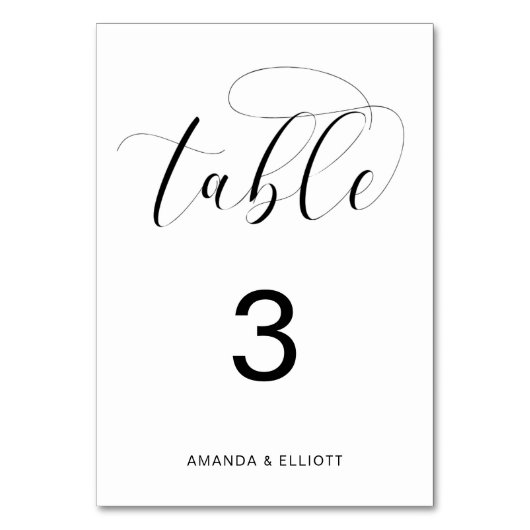 Romantic Black and White Typography Wedding Kaart (Voorkant)