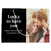 Romantic Black Background Valentijnsdag Foto Groot Cadeauzakje (Achterkant)