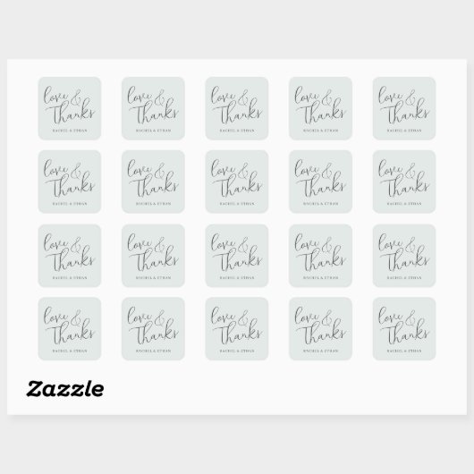 Romantic Black Cursive Love Thanks Sticker (Vel)