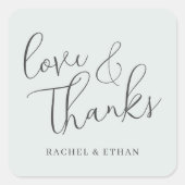 Romantic Black Cursive Love Thanks Sticker (Voorkant)