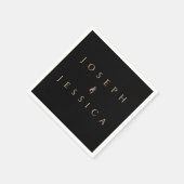 Romantic Black en Gold Calligraphy Floure Servet (Hoek)