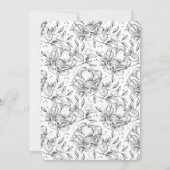 Romantic Black Floral Sketch Wedding Kaart (Achterkant)