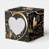 Romantic Black Gold Heart Valentine Bedankdoosjes (Voorkant Zijde)