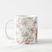 Romantic Black Lady Peach Roses Floral Koffiemok (Links)