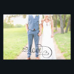 Romantic Black Love Script Elegant Wedding Foto Afdruk<br><div class="desc">Fotoafdrukken met romantische liefdestypografie.  met namen en data.</div>