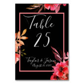 Romantic Black Oranje Floral Script Kaart (Achterkant)