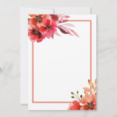 Romantic Black Oranje Peach Floral Script Weduwen Bedankkaart (Achterkant)
