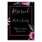 Romantic Black & Pink Floral Script Weduwen Kaart (Voorkant)