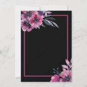 Romantic Black & Pink Floral Script Weduwen Save The Date (Achterkant)
